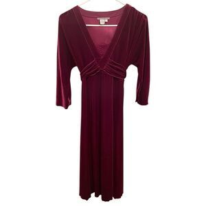 Isabella Bird Womens Fit Flare Dress S Burgundy Velvet Romantic Dark Fairy Witch